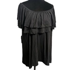 Chelsea & Theodore Black Ruffle Tiered Blouse XXL NWT